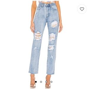 Superdown light wash ripped jeans